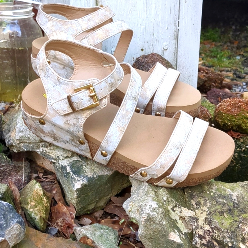Volatile Kids Pact in Natural Strappy Cork Platform Sandal